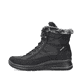 
Nachtschwarze Rieker Damen Schnürstiefel L7742-00 mit Schnürung und Reißverschluss. Schuh Außenseite