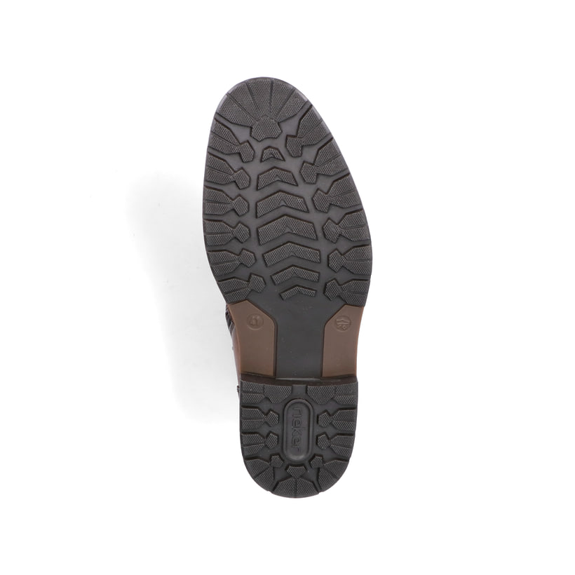 Braune Rieker Herren Schnürstiefel 13731-22 aus Glattleder mit Reißverschluss. Schuh Laufsohle.