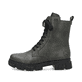 Asphaltschwarze Rieker Damen Hochschaftstiefel Y4760-00 mit einer leichten Sohle. Schuh Innenseite