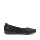 Nachtschwarze Rieker Ballerinas L9358-00 mit Riemen in Flechtoptik. Schuh Innenseite.