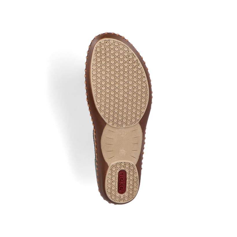 Grüne Rieker Damen Riemchensandalen M1688-54 mit einem Klettverschluss. Schuh Laufsohle.