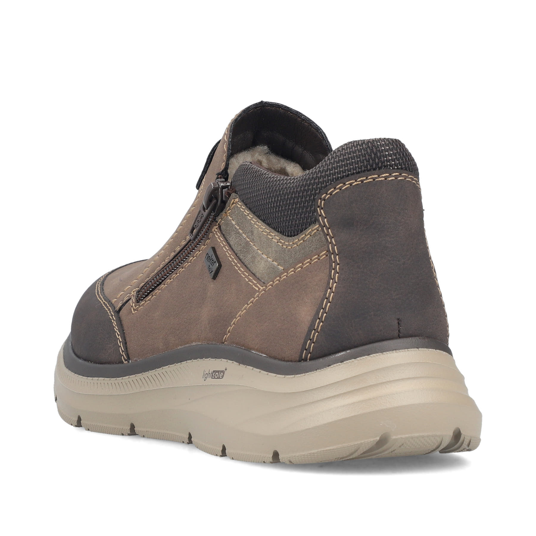 Braune Rieker Herren Kurzstiefel B1852-24 mit wasserabweisender TEX-Membran. Schuh von hinten.