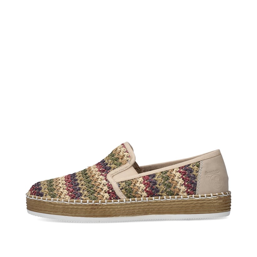 Altrosane Rieker Damen Slipper L7873-31 mit einem Elastikeinsatz. Schuh Außenseite gespiegelt.