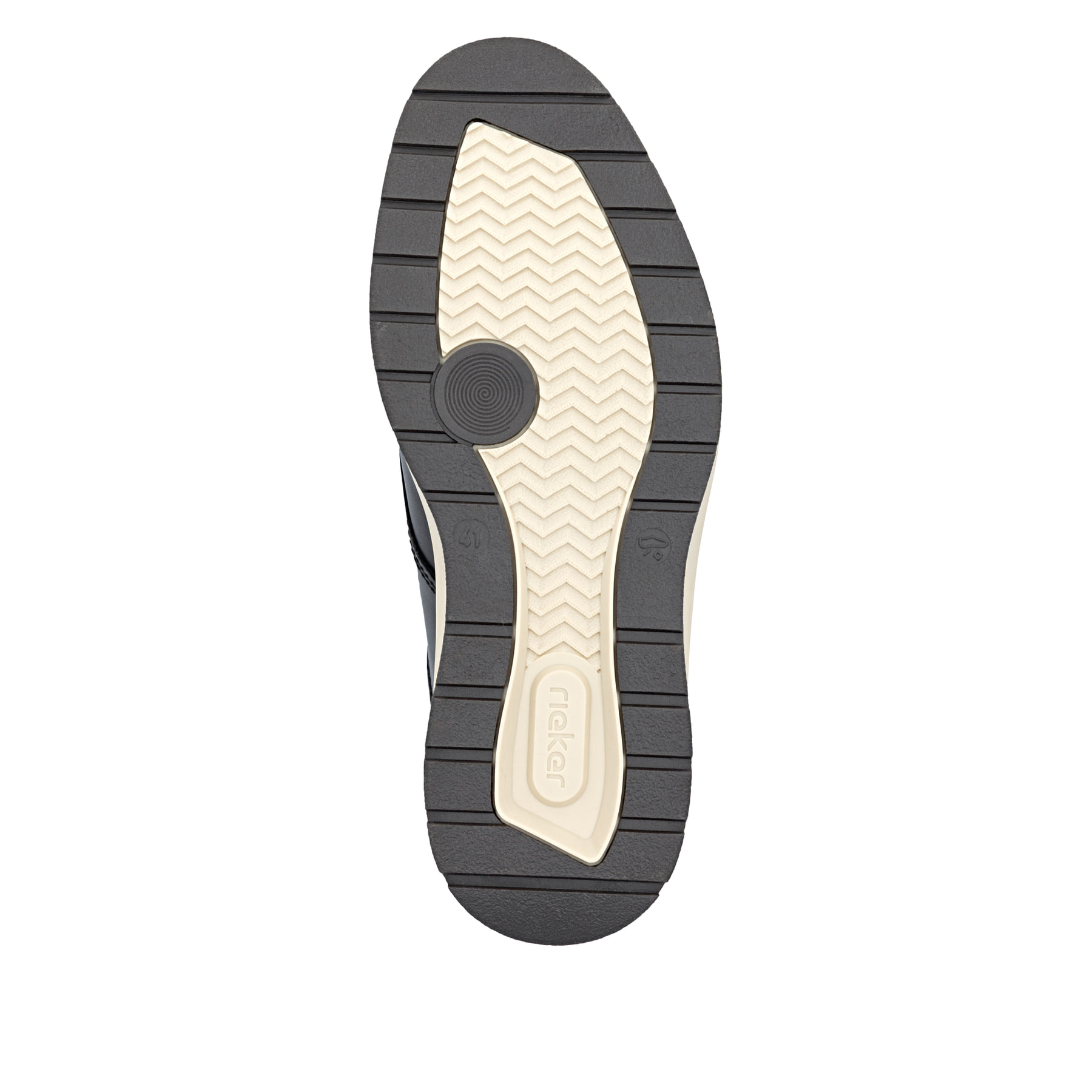 Schwarz-braune Rieker Herren Slipper 14755-00 aus Glattleder. Schuh Laufsohle.
