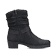 Mattschwarze Rieker Damen Kurzstiefel Y1760-00 mit geraffter Optik. Schuh Innenseite.