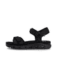 Schwarze Rieker Damen Trekkingsandalen 64052-00 mit einem Klettverschluss. Schuh Außenseite.