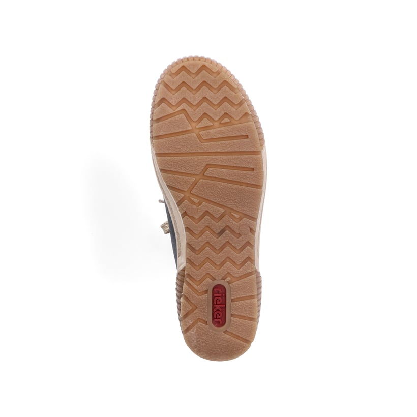 Pazifikblaue Rieker Damen Schnürschuhe  M9850-14 mit einer schockabsorbierenden Sohle. Schuh Innenseite