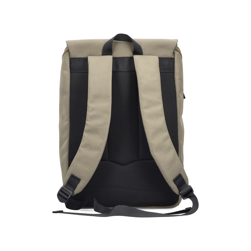 Sac à dos Rieker H5102-52 en vert avec fermeture éclair et compartiment pour ordinateur portable. Côté gauche.