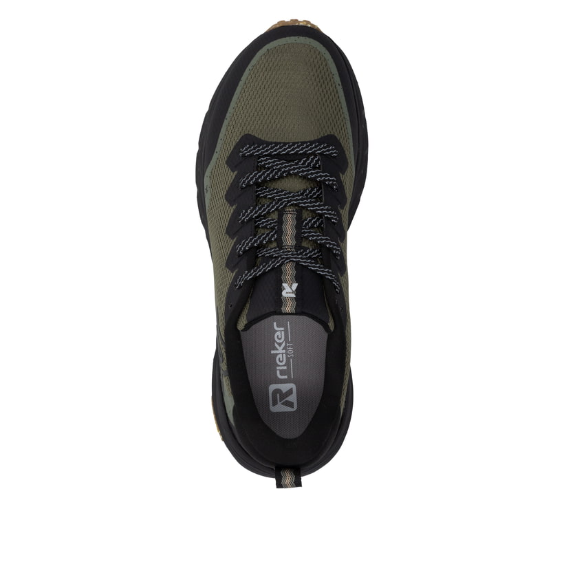 Grüne Rieker Sport Herren Sneaker Low U4501-55. Schuh von oben.