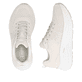 Beige Rieker Damen Sneaker Low W4101-60 mit Schnürung sowie ultraleichter Sohle. Schuh von oben, liegend.