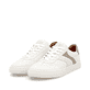 Weiße Rieker Herren Sneaker Low U0708-81 mit einer Schnürung. Schuhpaar seitlich schräg.