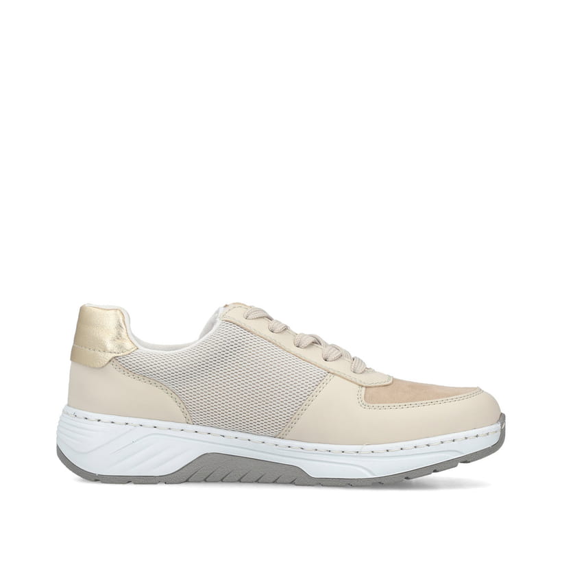 Rieker Dames Low-Top Sneaker M0131, vrouwen lage schoenen, losse inlegzool, beige, 36 EU