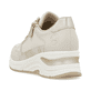 Beige Rieker Damen Sneaker Low N9301-60 mit Reißverschluss sowie Komfortweite G. Schuh von hinten.