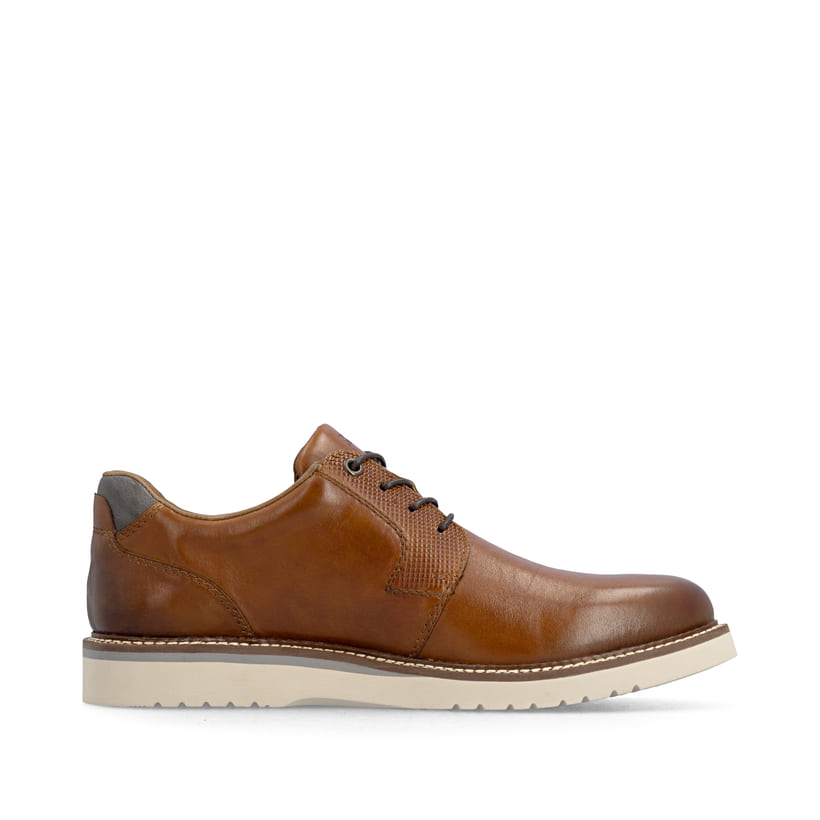 Chaussures à lacets Rieker marron pour hommes 04503-24 en cuir lisse. Côté intérieur de la chaussure.