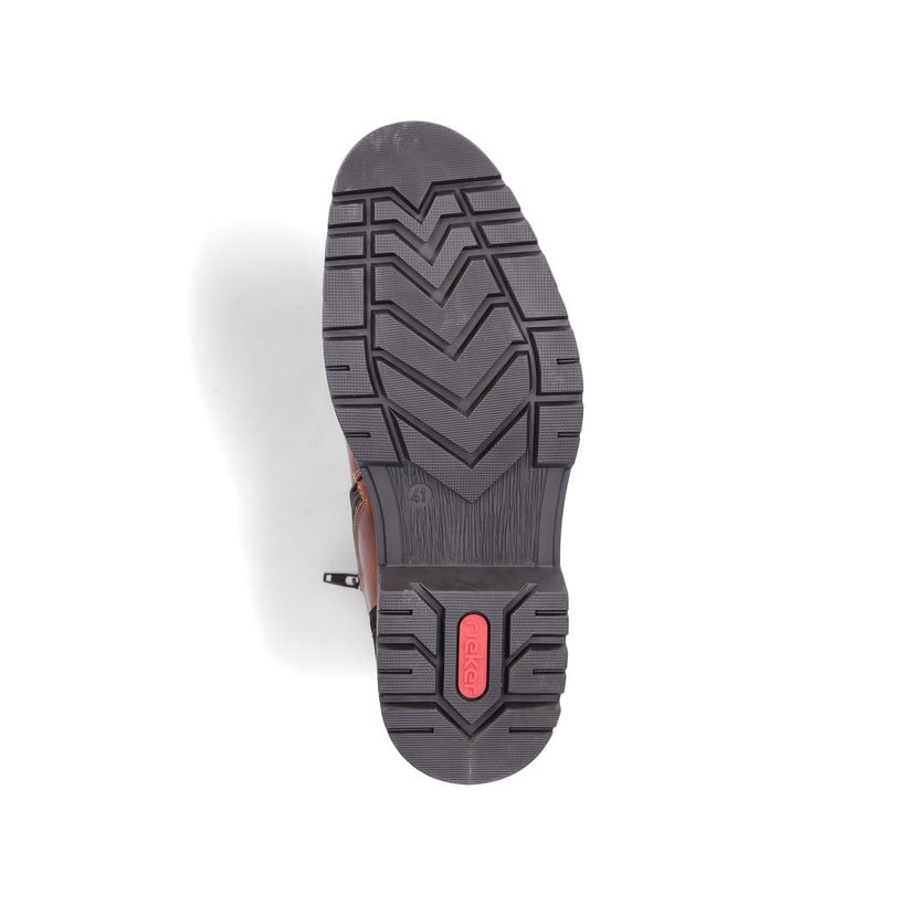 Braune Rieker Herren Schnürstiefel F2710-25 aus Glattleder. Schuh Laufsohle.