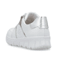 Weiße Rieker Damen Sneaker Low N1313-80 mit Reißverschluss sowie Extraweite H. Schuh von hinten.