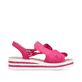 Rosane Rieker Keilsandaletten V0256-31 mit dekorativer Schleife sowie Gummizug. Schuh Innenseite.