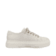 Weiße Rieker Damen Sneaker Low M1926-80 mit einer Schnürung. Schuh Innenseite.