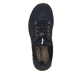 Blaue Rieker Damen Slipper M0564-14 mit einem Gummizug sowie Komfortweite G 1/2. Schuh von oben.