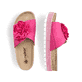 Rosane Rieker Damen Pantoletten 69562-31 mit dekorativer Blume. Schuh von oben, liegend.