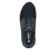 Dunkelblau-braune Rieker Herren Slipper 06058-14 mit Gummizug sowie Extraweite H. Schuh von oben.