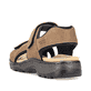 Kaffeebraune Rieker Herren Trekkingsandalen 21760-24 mit einem Klettverschluss. Schuh von hinten.