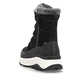 Schwarze Rieker Damen Schnürstiefel W0071-00 mit wasserabweisender TEX-Membran. Schuh von hinten.
