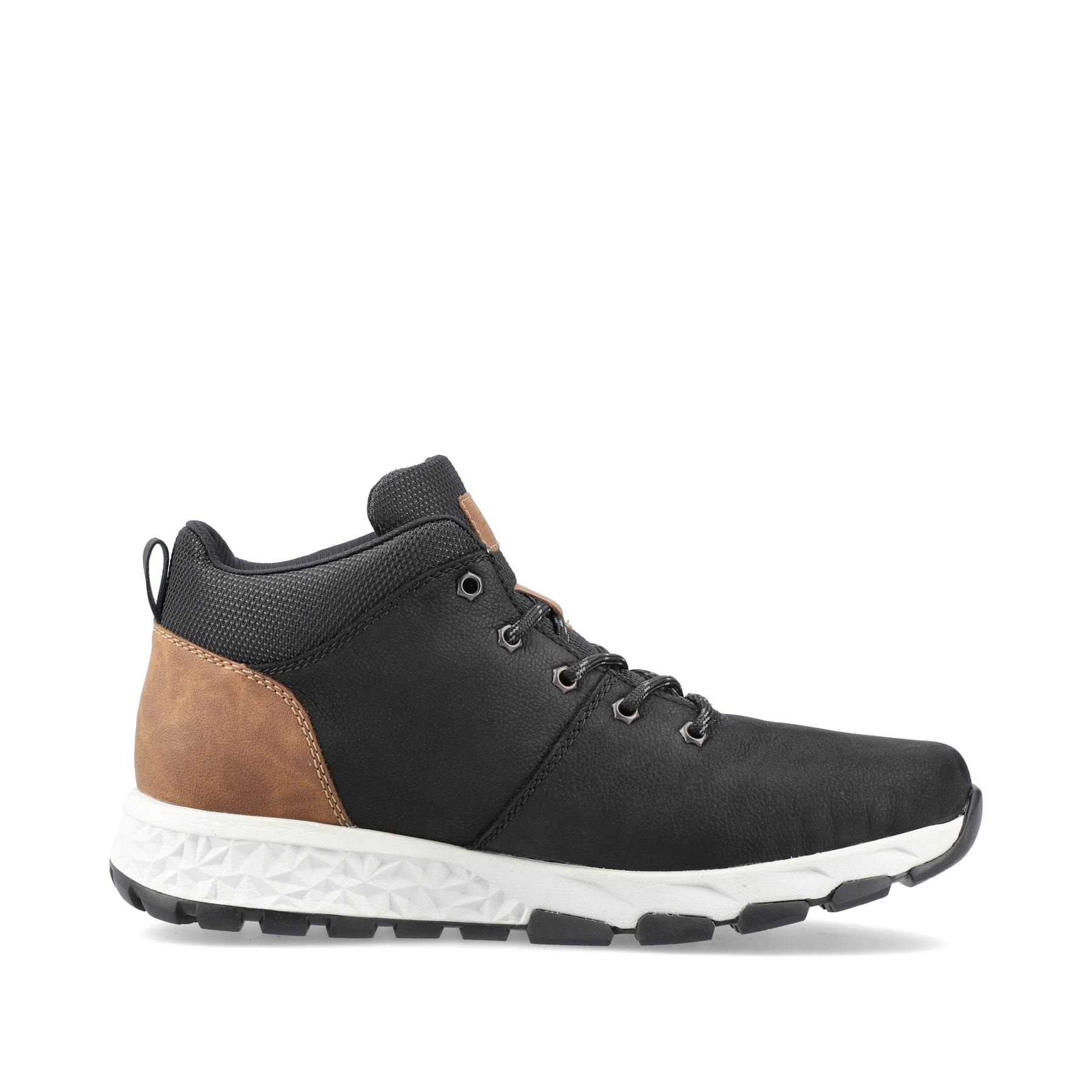 Schwarze Rieker Herren Sneaker High B6740-00 mit wasserabweisender TEX-Membran. Schuh Außenseite gespiegelt.