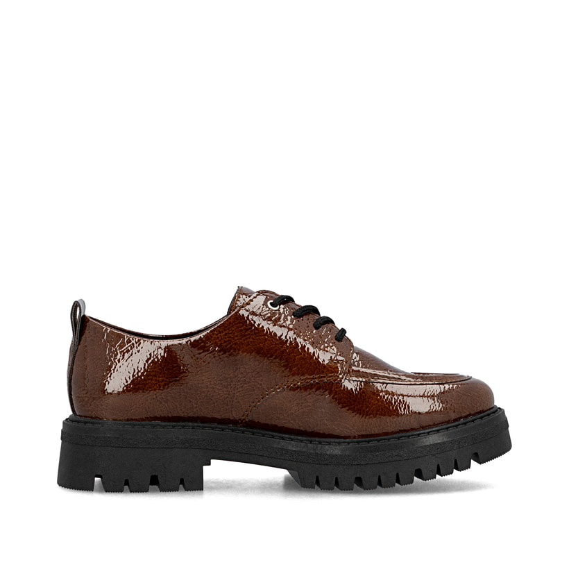 Braune Rieker Damen Schnürschuhe 47500-25 mit einer extra weichen Decksohle. Schuh Innenseite.