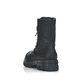 
Graphitschwarze Rieker Damen Biker Boots Z9120-00 mit einer robusten Profilsohle. Schuh von hinten