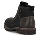 
Graphitschwarze Rieker Herren Kurzstiefel 37770-00 mit einer robusten Profilsohle. Schuh von hinten