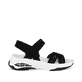 Schwarze vegane Rieker Damen Trekkingsandalen W3152-00 mit einem Klettverschluss. Schuh Innenseite.