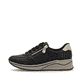 Schwarze Rieker Damen Sneaker Low N9501-00 mit Reißverschluss sowie Extraweite H. Schuh Außenseite.