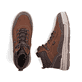 Braune Rieker Herren Schnürstiefel U0010-22 aus Rauleder. Schuh von oben, liegend.