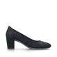 Blaue Rieker Pumps 41057-14 mit Gummizug sowie einer extra weichen Decksohle. Schuh Innenseite.
