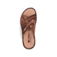 Braune Rieker Herren Pantoletten 25199-22 mit der Komfortweite G 1/2. Schuh von oben.