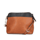 Rieker Handtasche H1652-22 in Braun mit zeitlosem Black-Brown-Design, Reißverschluss und Handyfach. Rückseite.