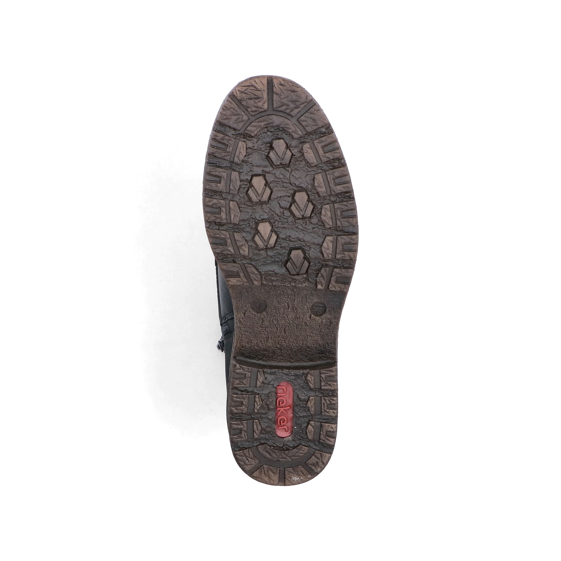 Schwarze Rieker Damen Schnürstiefel 94712-00 mit wasserabweisender TEX-Membran. Schuh Laufsohle.