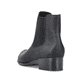 
Mitternachtsschwarze Rieker Damen Chelsea Boots 78600-01 mit einer Profilsohle. Schuh von hinten