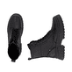 Schwarze Rieker Damen Schnürstiefel W1870-02 aus Glattleder. Schuh von oben, liegend.