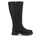 
Tiefschwarze Rieker Damen Kurzstiefel Z9172-00 mit einer robusten Profilsohle. Schuh seitlich schräg