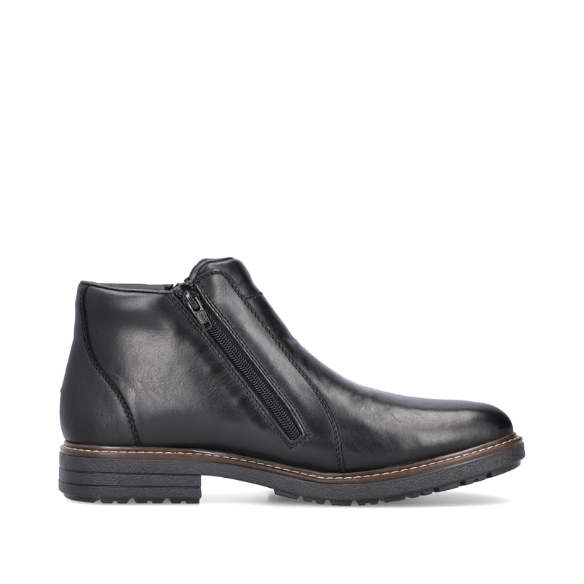 Schwarze Rieker Herren Kurzstiefel 33160-00 aus Glattleder. Schuh Innenseite.