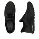 Schwarze Rieker Herren Slipper B1053-00 mit Rieker Air Sohlenfenster. Schuh von oben, liegend.