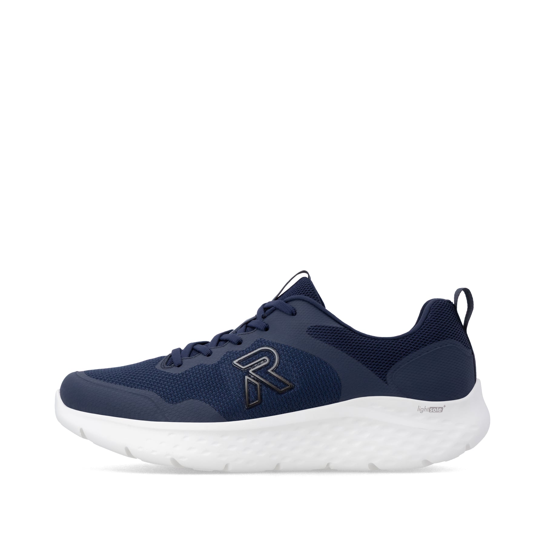 Blaue Rieker Sport Herren Sneaker Low U4400-14. Schuh Außenseite.