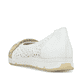Weiße Rieker Ballerinas L3062-80 mit Schmuckelementen. Schuh von hinten.