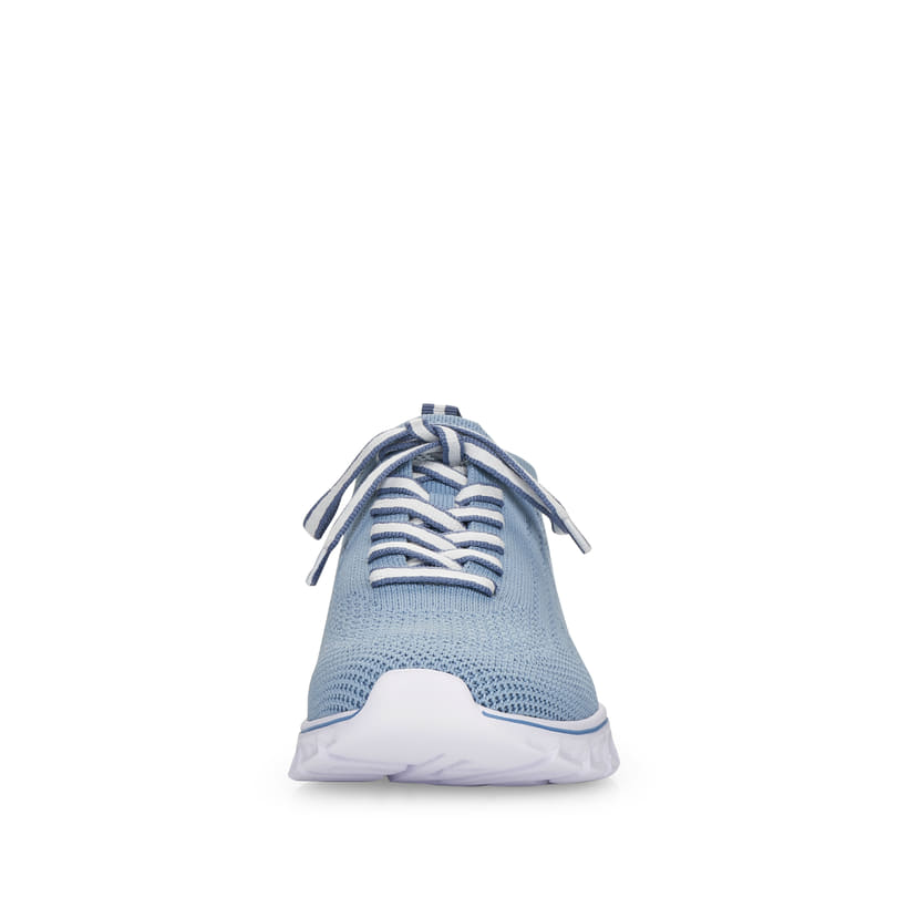 Blaue Rieker Damen Sneaker Low 54020-12 mit ultra leichter und flexibler Sohle. Schuh von vorne.