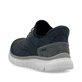Blaue Rieker Herren Slipper B6658-14 mit Ready2GO Slip-in Feature sowie Gummizug. Schuh von hinten.