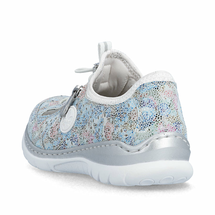 Mocassins Rieker multicolores pour femme L3252-91. Chaussure vue de l'arrière.