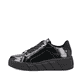 Schwarze Rieker Damen Sneaker Low W0501-00 mit einer ultra leichten Plateausohle. Schuh Außenseite.