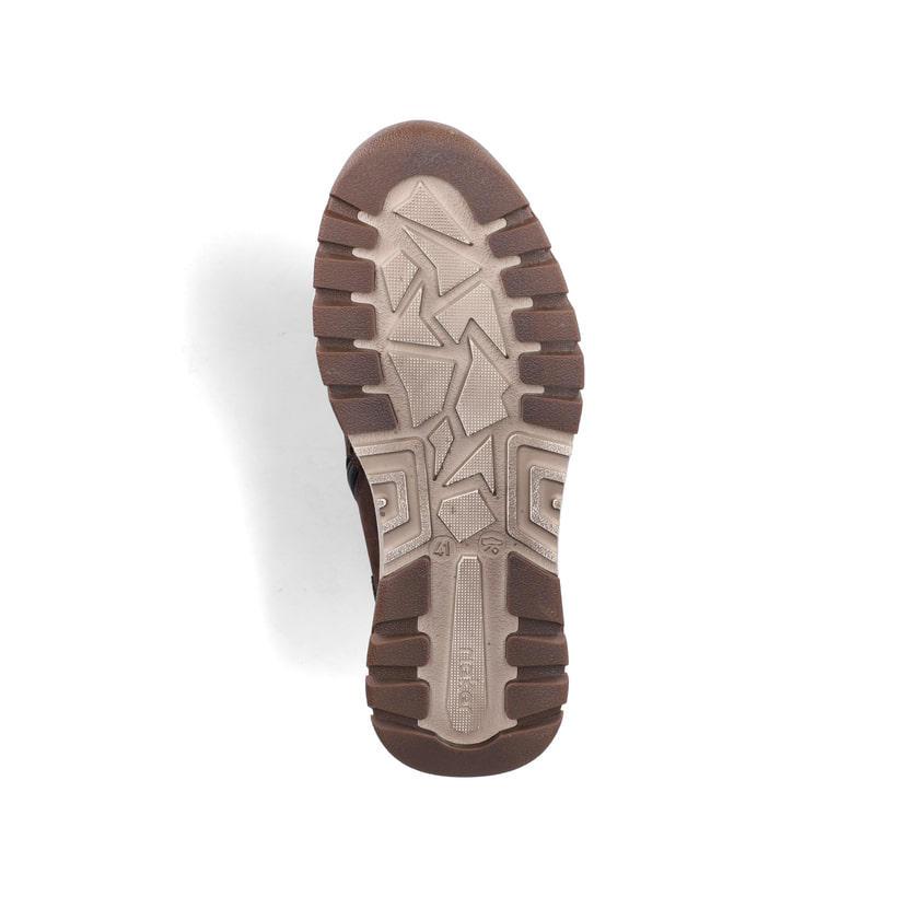 Schwarz-dunkelbraune Rieker Herren Schnürstiefel B9310-24 aus Rauleder. Schuh Laufsohle.